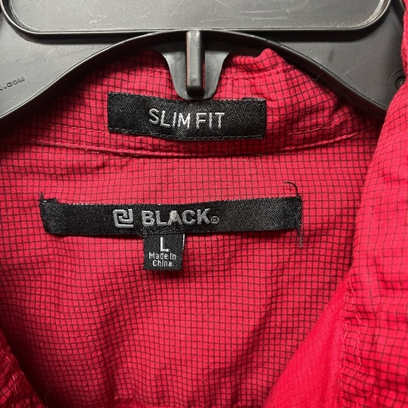 Black Brand Red Checkered Slim Fit Shirt Large - Picture 3 of 5